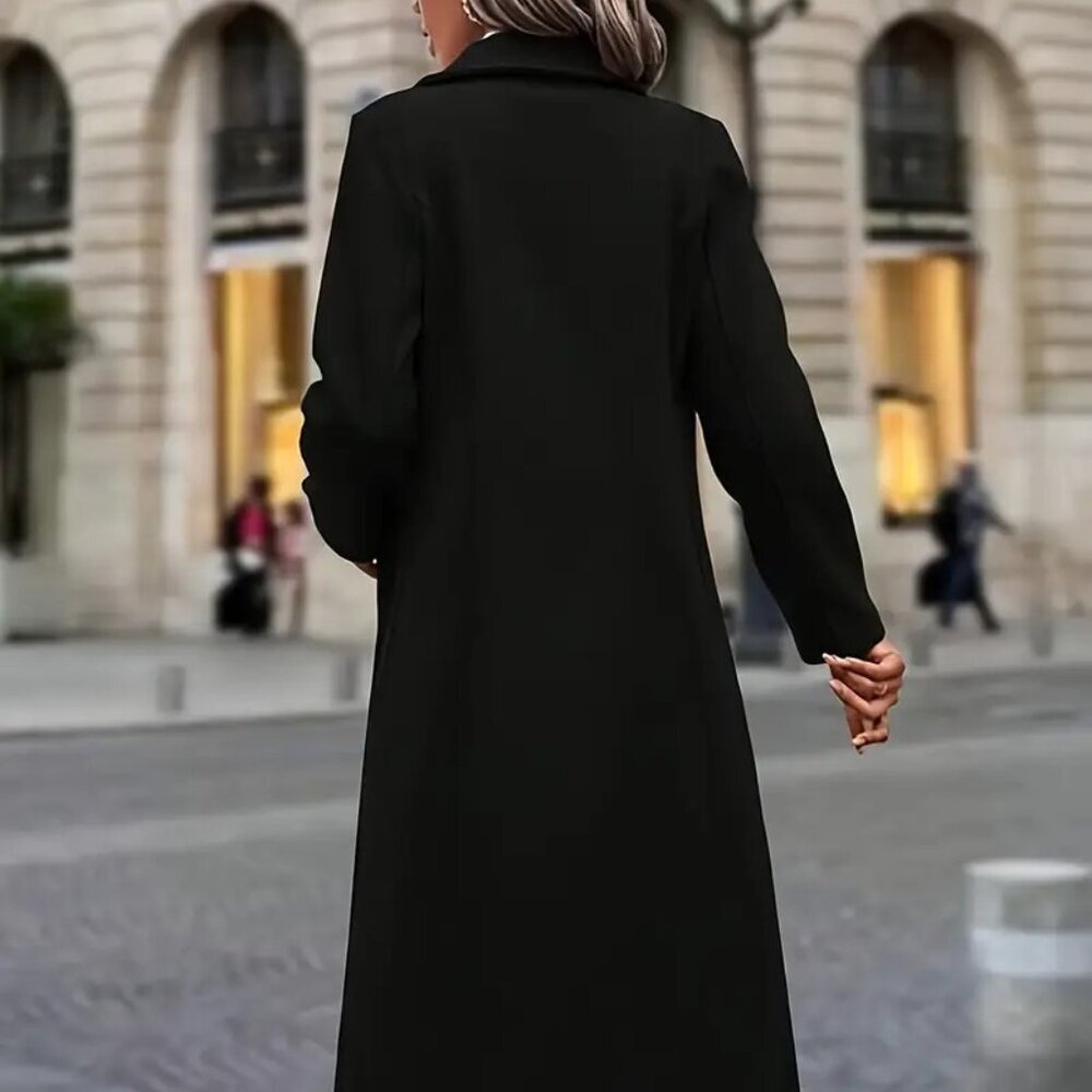 Double-Breasted Lined Button-Up Overcoat - image 4